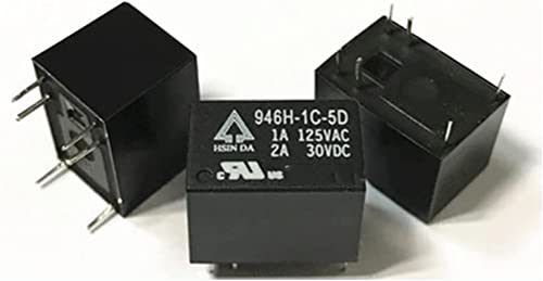 Relais 1 0pcs/Los 100% Original New Relay 94 6H-1C-5d 5VDC 946H-1C-12d 12VDC 946H-1C-24. 24VDC 6Pins 2A 946H 1C 24d 24V 5V 12V (Color : 946h-1c-24d 24vdc) von GEBBEM