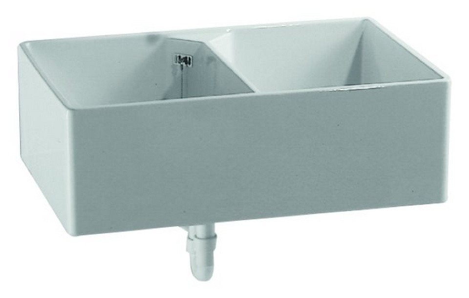 GEBERIT Küchenspüle City, 90/56 cm, Doppelspüle x x 250 mm - Weiß Alpin von GEBERIT