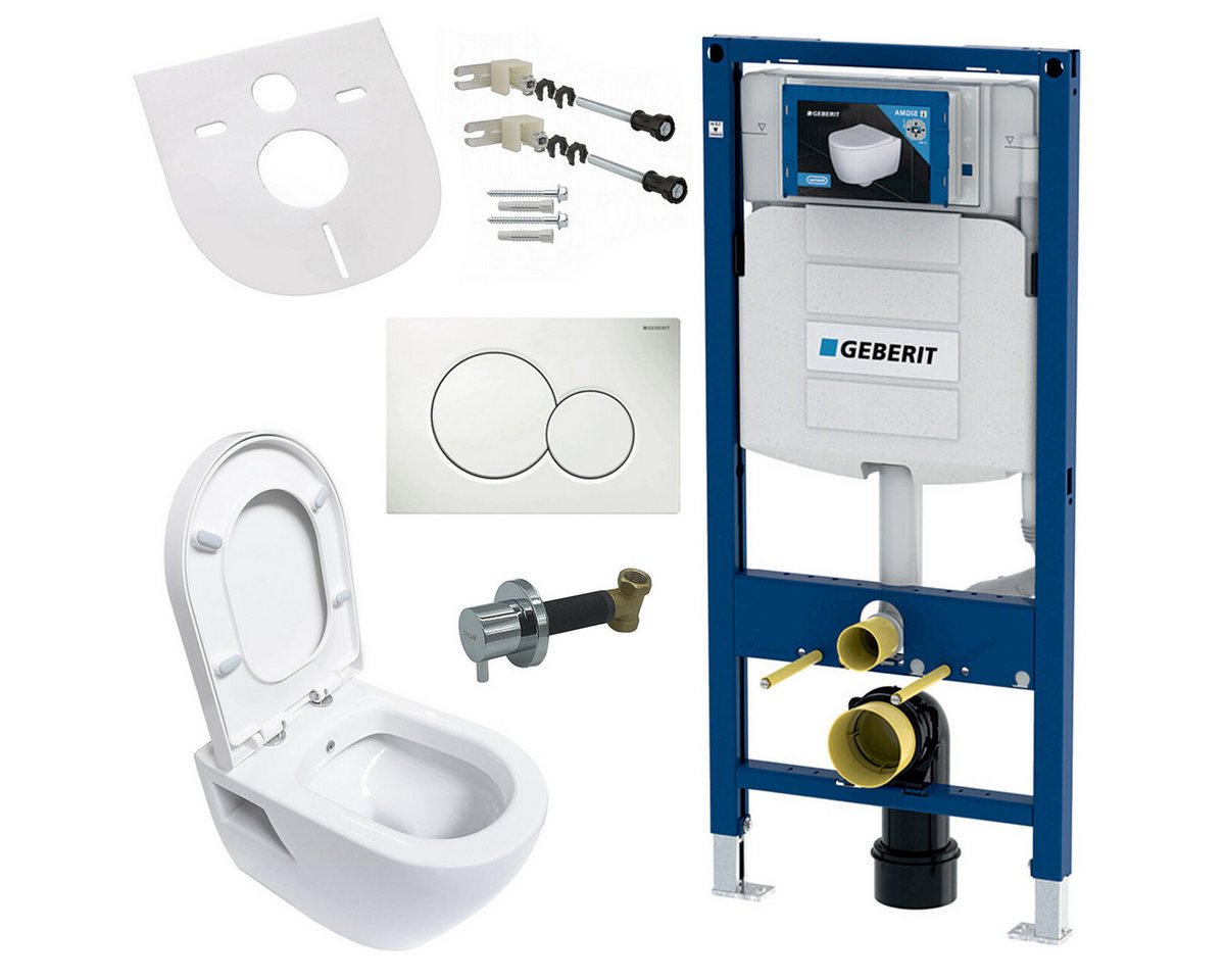 GEBERIT Tiefspül-WC GEBERIT-AL5508-SET, Geberit Hänge Dusch Wand WC Taharet Bidet Toilette + von GEBERIT