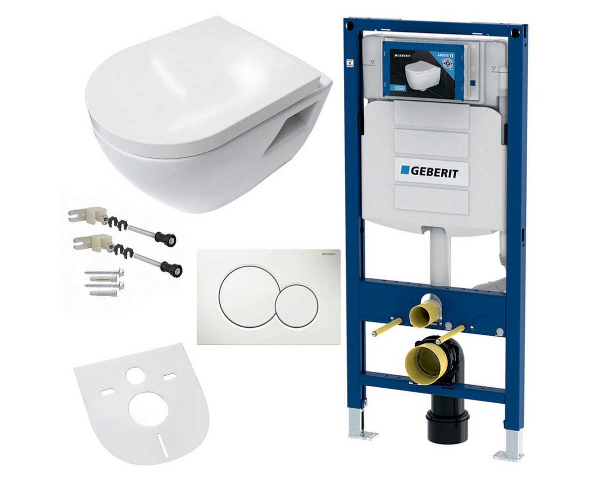 GEBERIT Tiefspül-WC GEBERIT-AL5509-SET, Geberit Wand Hänge WC Toilette Softclose-Deckel Vorwandelement von GEBERIT