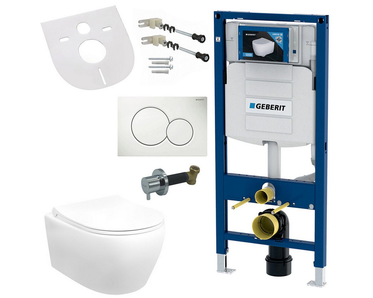 GEBERIT Tiefspül-WC GEBERIT-AL5512-SET, Geberit Hänge Wand Dusch WC Spülrandlos Toilette Taharet/Bidet von GEBERIT