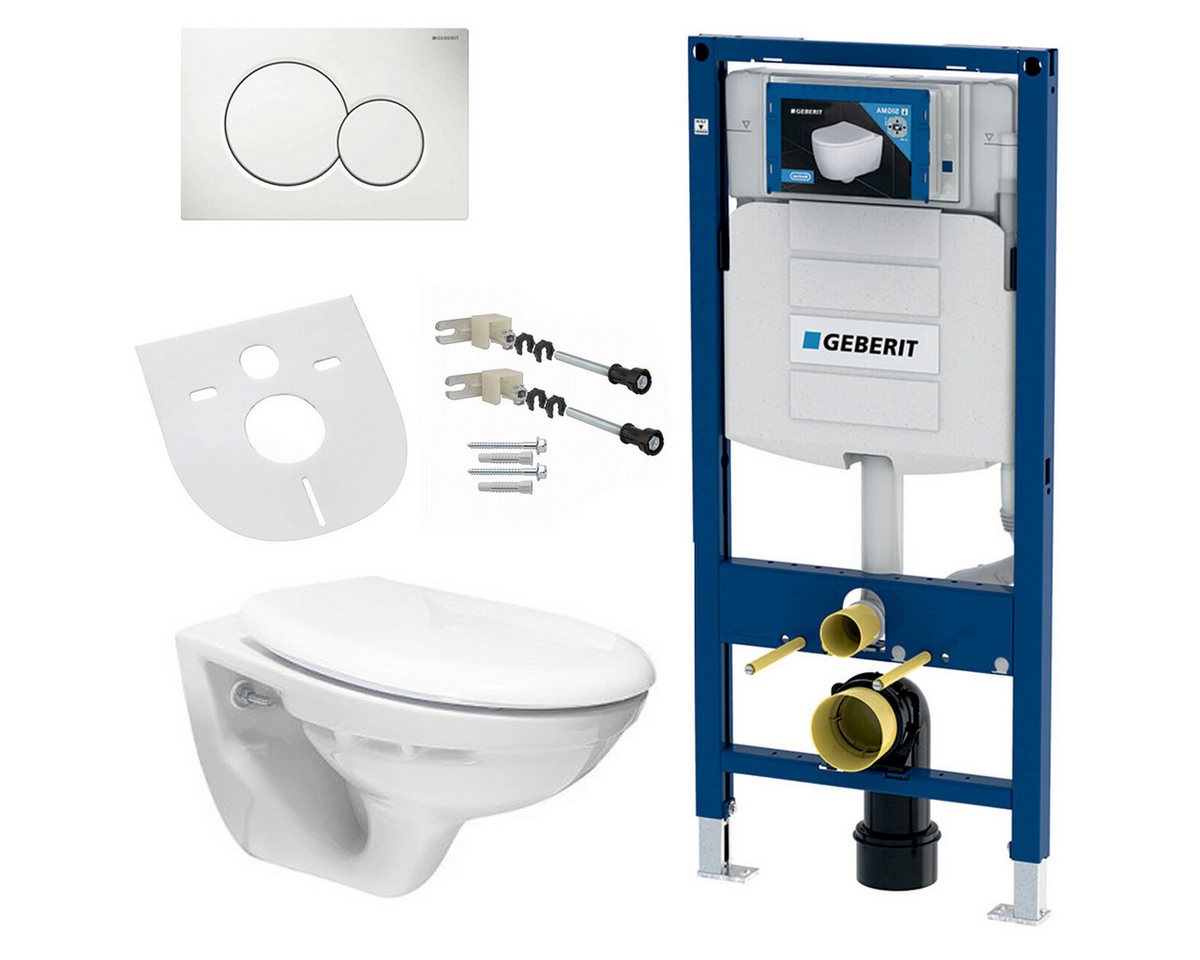 GEBERIT Tiefspül-WC GEBERIT-HW6001-SET, Geberit Vorwandelement Wand Hänge WC Soft-Close Deckel SIGMA von GEBERIT