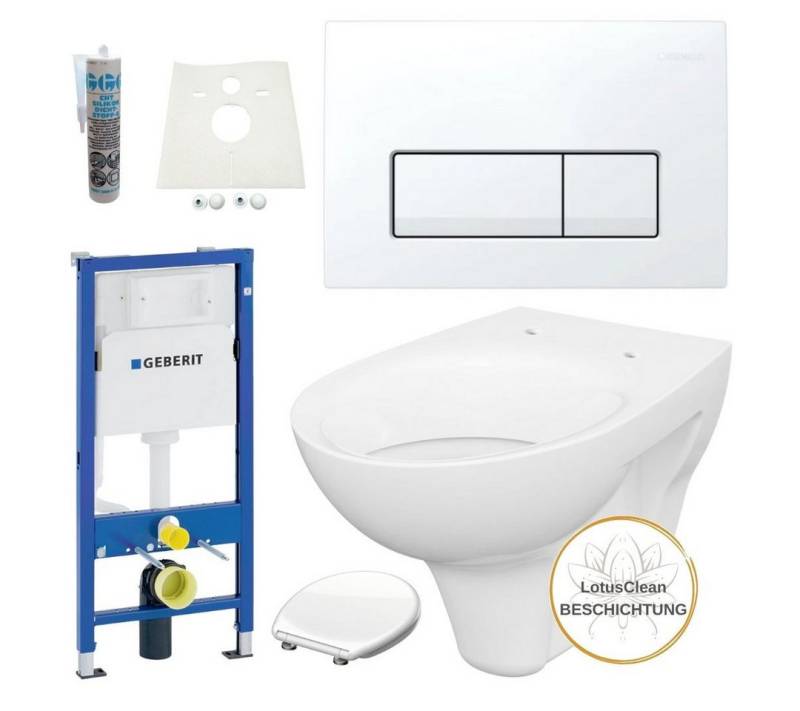 GEBERIT Vorwandelement WC Vorwandelement WC inkl. Toilette Komplettset Delta51 weiß, Spar-Set von GEBERIT