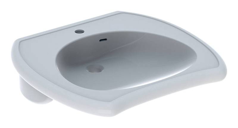GEBERIT Waschtisch Vitalis, Unterfahrbar m. Hahnloch m. Überlauf 650 x 600 mm - Weiß m. KeraTect von GEBERIT