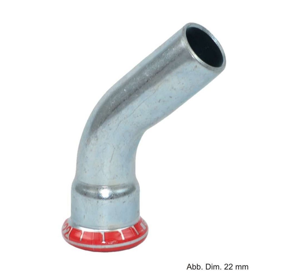 GEBERIT Wasserrohr Geberit Mapress C-Stahl Bogen 45° I-A, 15 mm von GEBERIT