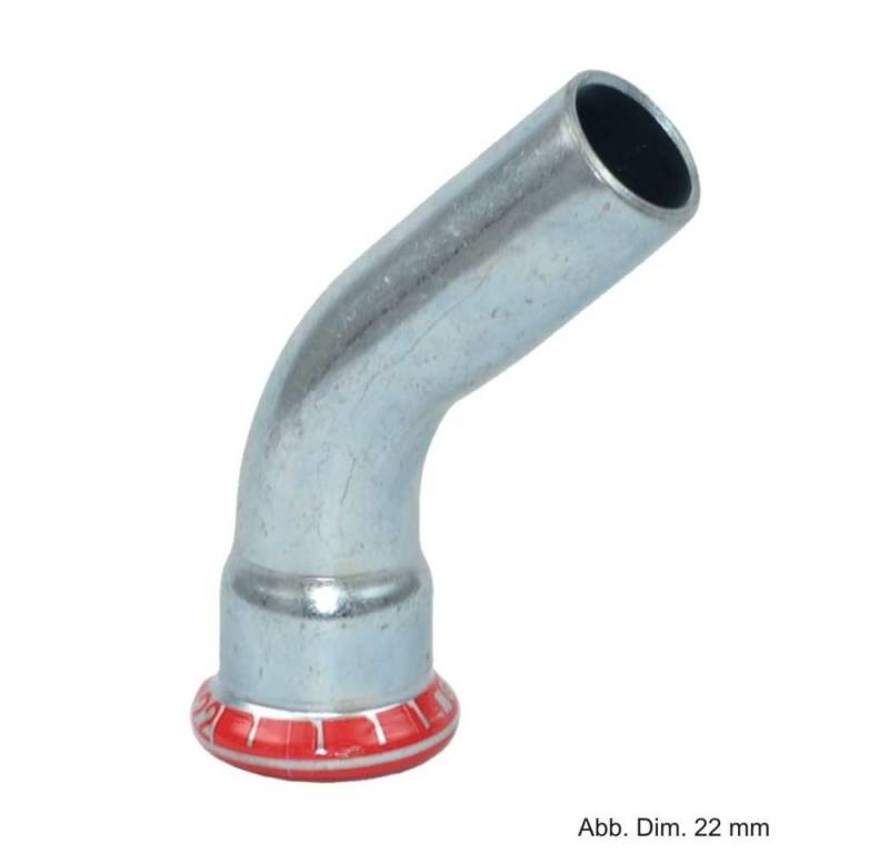 GEBERIT Wasserrohr Geberit Mapress C-Stahl Bogen 45° I-A, 15 mm von GEBERIT