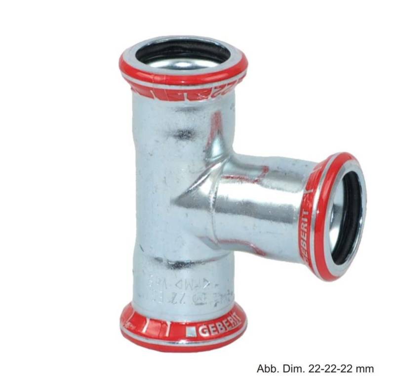 GEBERIT Wasserrohr Geberit Mapress C-Stahl T-Stück, 54-35-54 mm von GEBERIT