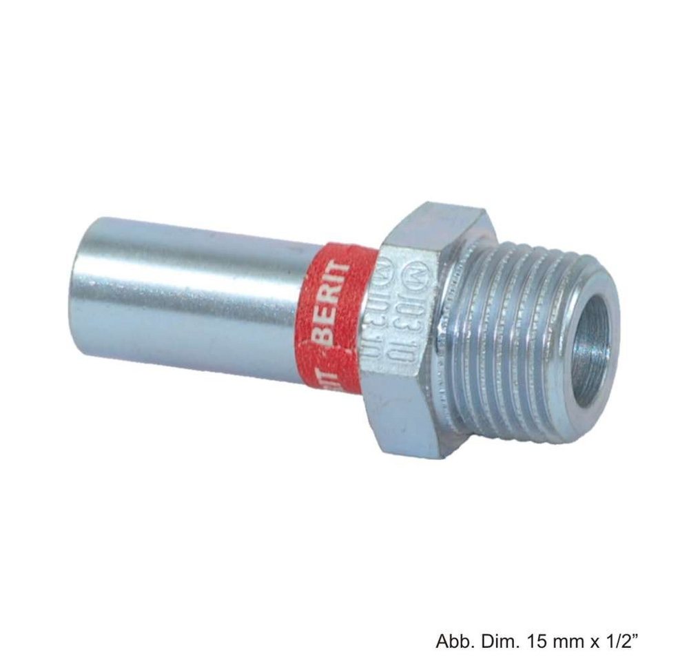 GEBERIT Wasserrohr Geberit Mapress C-Stahl Übergang AG mit Einschubende, 54mm x 2" von GEBERIT