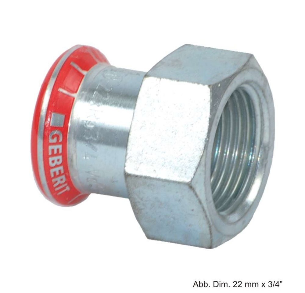 GEBERIT Wasserrohr Geberit Mapress C-Stahl Übergangsstück IG, 42mm x 1 1/2" von GEBERIT