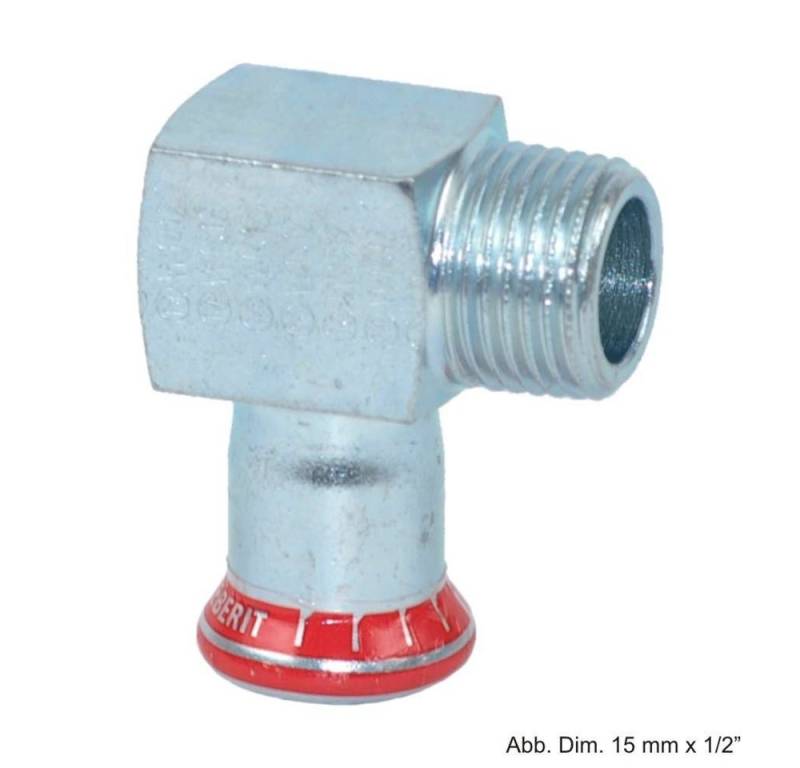 GEBERIT Wasserrohr Geberit Mapress C-Stahl Übergangswinkel 90° AG, 22mm x 3/4" von GEBERIT