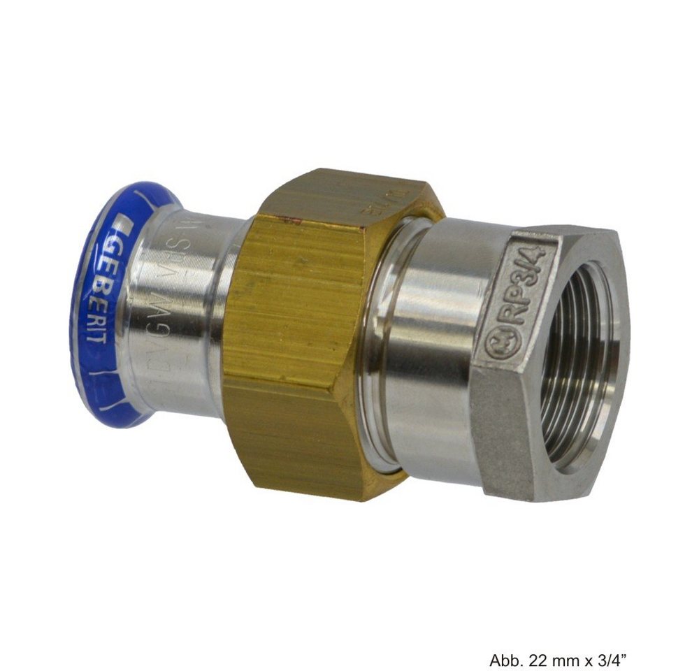 GEBERIT Wasserrohr Geberit Mapress Edelstahl Übergangsverschraubung mit ÜWM Messing, 28mm GEBERIT Wasserrohr Geberit Mapress Edelstahl Übergangsverschraubung mit ÜWM Messing, 28mm von GEBERIT