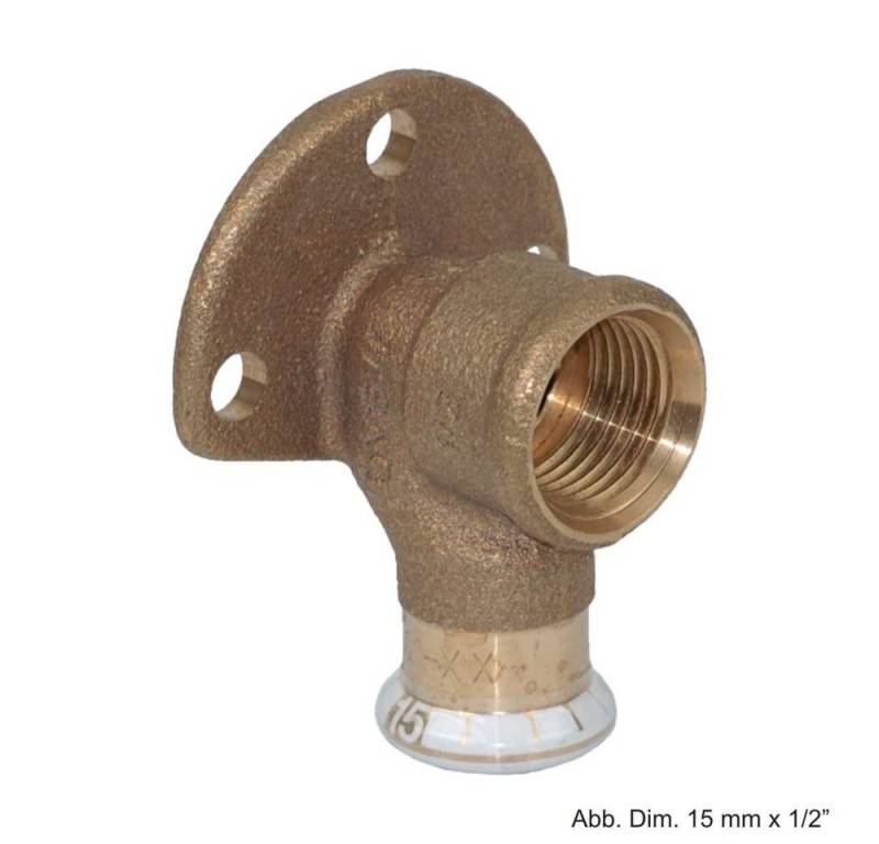 GEBERIT Wasserrohr Geberit Mapress Rotguss Deckenwinkel lang, 52mm, 22mm x 3/4" von GEBERIT