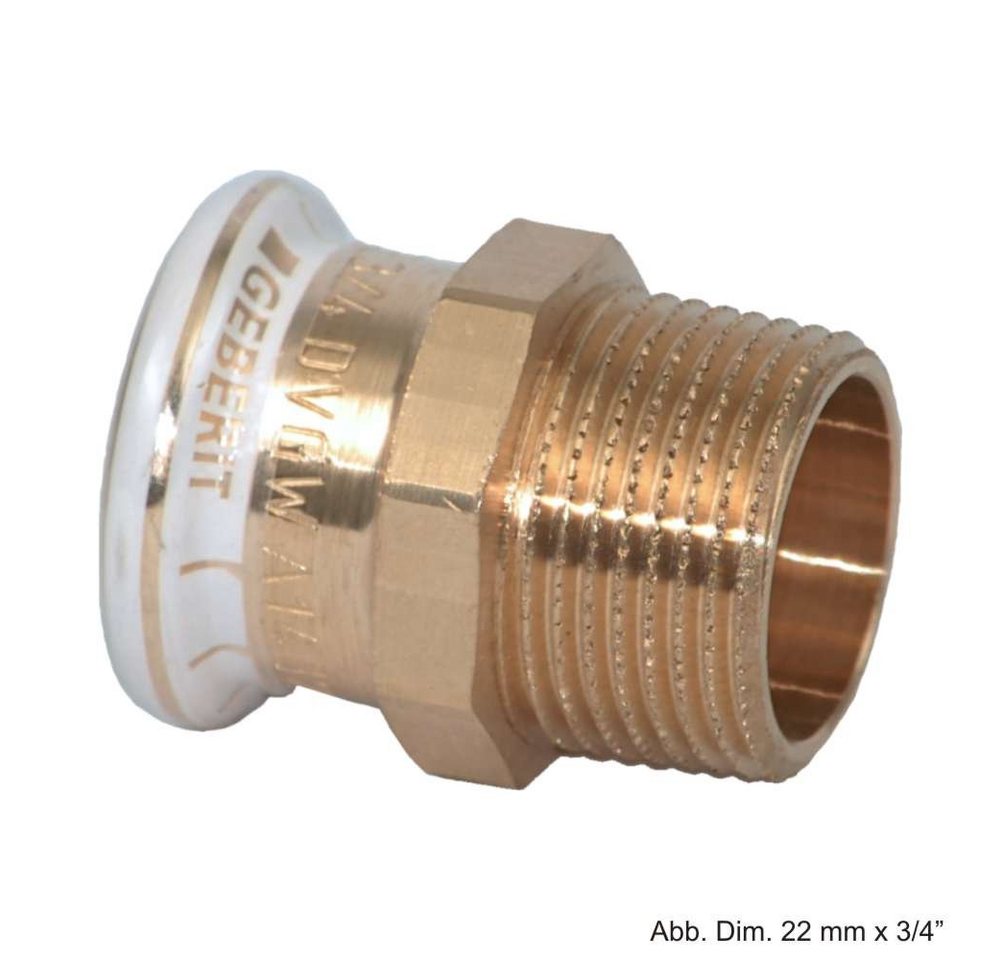 GEBERIT Wasserrohr Geberit Mapress Rotguss Übergangsstück AG, 28mm x 3/4" GEBERIT Wasserrohr Geberit Mapress Rotguss Übergangsstück AG, 28mm x 3/4" von GEBERIT