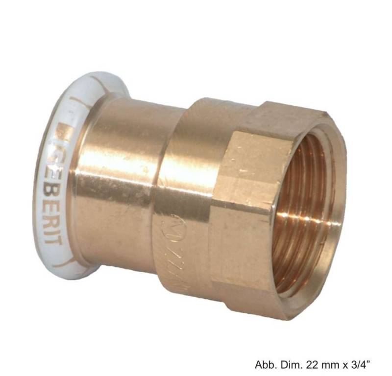GEBERIT Wasserrohr Geberit Mapress Rotguss Übergangsstück IG, 22mm x 1" von GEBERIT