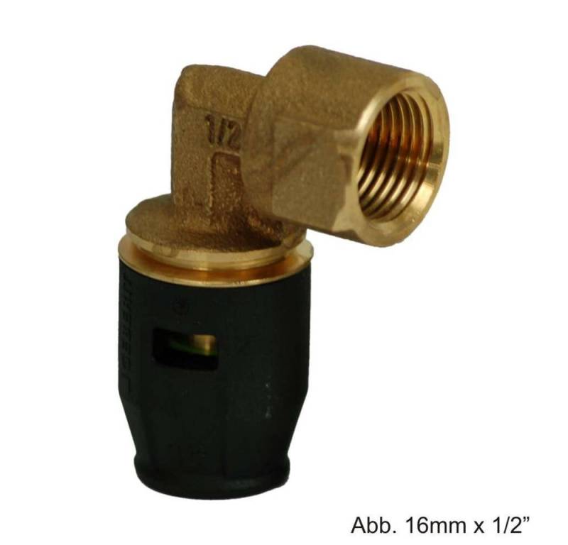 GEBERIT Wasserrohr Geberit PushFit Übergangswinkel 20mm x 1/2" IG, 90° Rotguss von GEBERIT