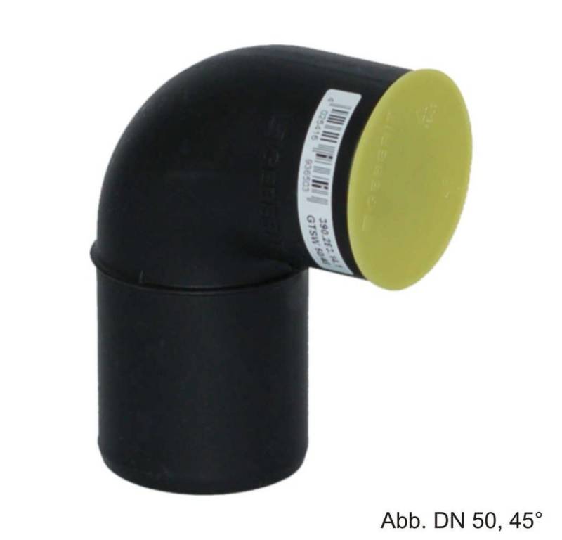 GEBERIT Wasserrohr Geberit Silent-PP Anschlußbogen mit 1 Muffen, DN 50-50-90° von GEBERIT