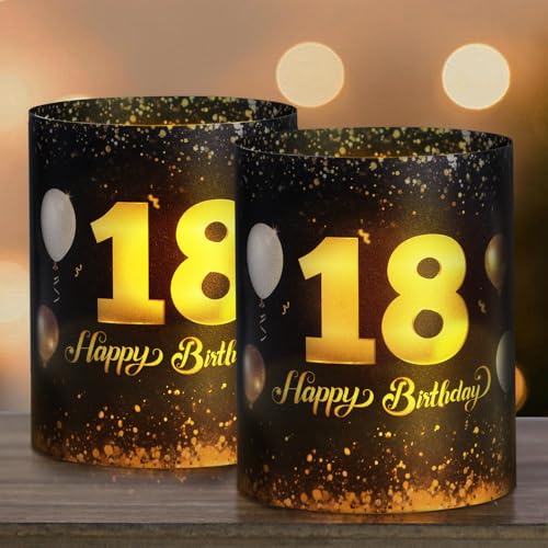 12 Stück 18 Happy Birthday Windlicht Tischdeko 18. Geburtstag Deko Mini Kerzen Dekoration Teelichter Lichthülle Teelichthalter Kerzenhalter Party Geschenk Geburtstagsdeko Tischdekoration 12 Stück 18 Happy Birthday Windlicht Tischdeko 18. Geburtstag Deko Mini Kerzen Dekoration Teelichter Lichthülle Teelichthalter Kerzenhalter Party Geschenk Geburtstagsdeko Tischdekoration von GEBETTER