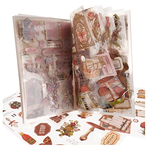 GEBETTER 166 Stück Scrapbooking Aufkleber Set Selbstklebend Blumen Pilze Verschiedene Muster Sticker für DIY Scrapbook Zubehör Fotoalbum Tagebuch Fotobuch Notizbuch Journal Kalender Selbst Gestalten von GEBETTER