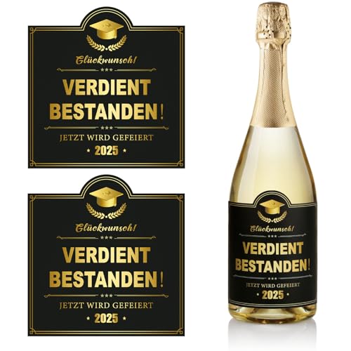 2 Stück Verdient bestanden Flaschenetikett 9,8x9,8cm Flaschenetiketten Weinflaschen Aufkleber selbstklebend Etikett Geschenke für Abschluss Abi Führerschein Studium Abitur Bachelor Graduation 2 Stück Verdient bestanden Flaschenetikett 9,8x9,8cm Flaschenetiketten Weinflaschen Aufkleber selbstklebend Etikett Geschenke für Abschluss Abi Führerschein Studium Abitur Bachelor Graduation von GEBETTER