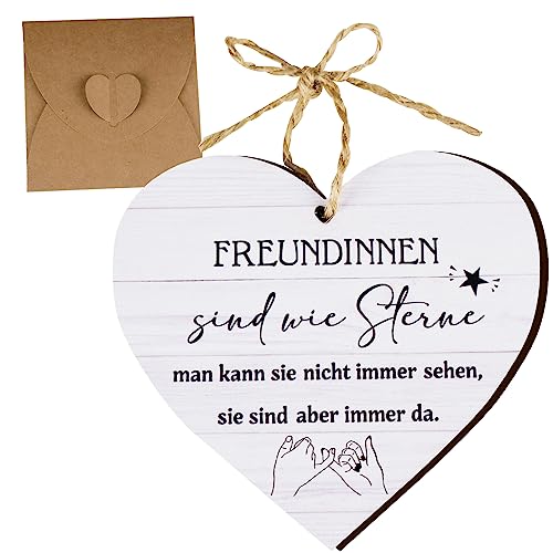 Holz Karte Freundinnen Geschenk 10x10cm Herz Grußkarte Deko Geschenke für Beste Freundin Weihnachten Geburtstag Beste Freundin Freundschaft Geschenkideen von GEBETTER