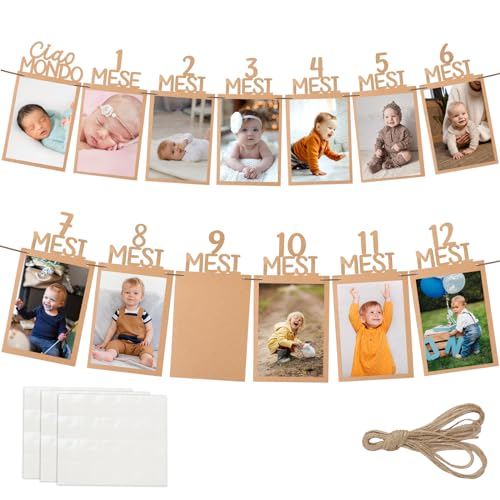 Italienisch Foto Banner 1. Geburtstag für 1 bis 12 Monate Baby Fotogirlande Geburtstagsdeko Hängende Wanddekoration für Mädchen Jungen Party Deko Feiern Kraftpapier Girlande Erster Kommunion Italienisch Foto Banner 1. Geburtstag für 1 bis 12 Monate Baby Fotogirlande Geburtstagsdeko Hängende Wanddekoration für Mädchen Jungen Party Deko Feiern Kraftpapier Girlande Erster Kommunion von GEBETTER