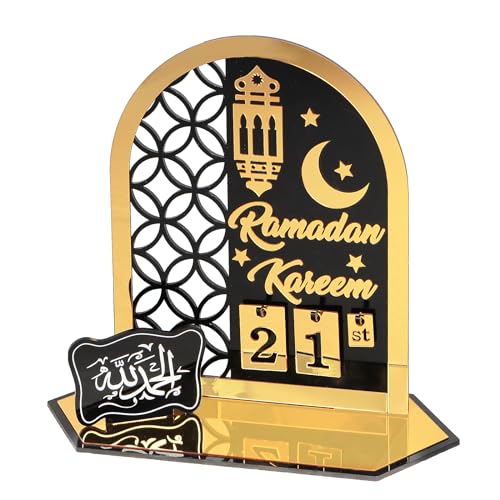 Ramadan Kalender aus Acryl Countdown Kinder Adventskalender Eid Mubarak Calendar Deko DIY Zuhause Dekoration von GEBETTER