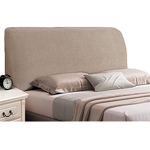 GEBIN Bett Kopfteil Abdeckung Modern Nordisch Plüsch Verdicken Elastische All-Inclusive Bett Kopf Abdeckung Bett Kopf Zurück Schutz Staub Abdeckung Kopfteil Abdeckungen (Sand Color,200-220cm) von GEBIN