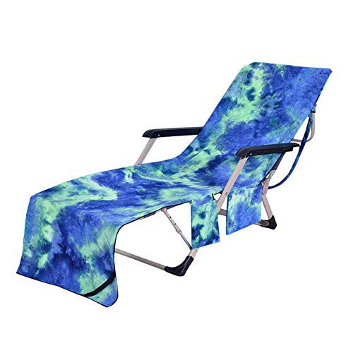 GEBIN Sonnenliege Handtuch, Strandkorb-Bezug, Mikrofaser-Pool-Liege-Handtuch Und Lehnstuhl-Bezug, Garten-Sonnenliege-Matte Mit Taschen. (Green,207 * 74cm) von GEBIN