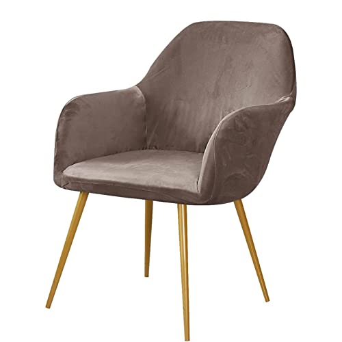 GEBIN Stuhlhussen, Esszimmerstühle Bezug mit Armlehne, Stretch Stuhlbezug Stuhl Abdeckung Elastische Moderne Husse Stuhl Beschützer Schutzhülle für Party Hotel Bankett Zuhause (Taupe,2 Stück) von GEBIN