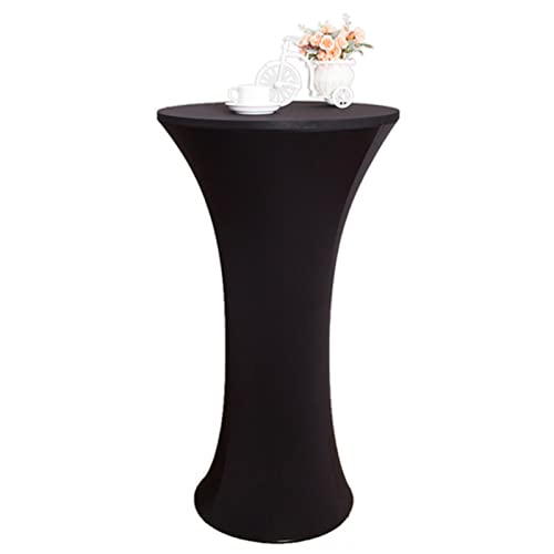 GEBIN Stretch Stehtischhussen, Elastische Tischdecken, Spandex Hussen Für Rund, Cocktail Bistrotisch Und Dekoration Für Hochzeiten, Feiern (Schwarz,60 x 110 cm) von GEBIN