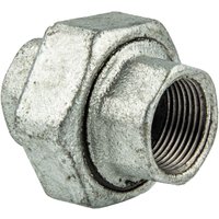 Amaflex - Temperguss-Gewindefitting verzinkt Verschraubung konisch dichtend, ig x ig 1/2 Zoll, Typ 340, dvgw von AMAFLEX