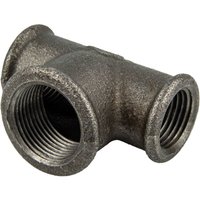 Temperguss-Gewindefitting schwarz T-Stück reduziert, allseitig ig 1 x 1 1/4 x 1 Zoll, Typ 130, dvgw von GEBO