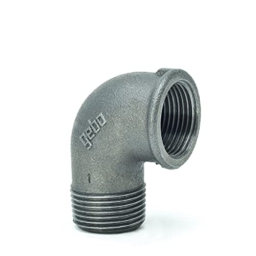 Temperguss-Gewindefitting schwarz Winkel 90°, IG x AG 2 Zoll, Typ 92, DVGW Temperguss-Gewindefitting schwarz Winkel 90°, IG x AG 2 Zoll, Typ 92, DVGW von Gebo