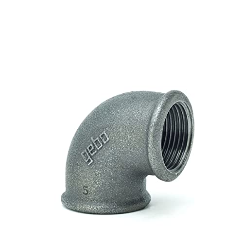 Temperguss-Gewindefitting schwarz Winkel 90°, IG x IG 1/2 Zoll, Typ 90, DVGW Temperguss-Gewindefitting schwarz Winkel 90°, IG x IG 1/2 Zoll, Typ 90, DVGW von Gebo