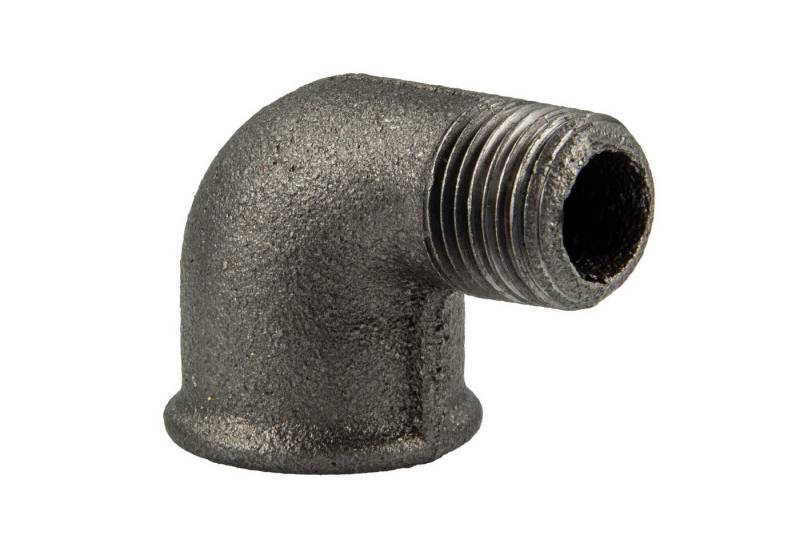 GEBO Gewindefitting Temperguss-Gewindefitting schwarz Winkel 90°, IG x AG, Typ 92, DVGW, 1 x 3/4 Zoll reduziert von GEBO