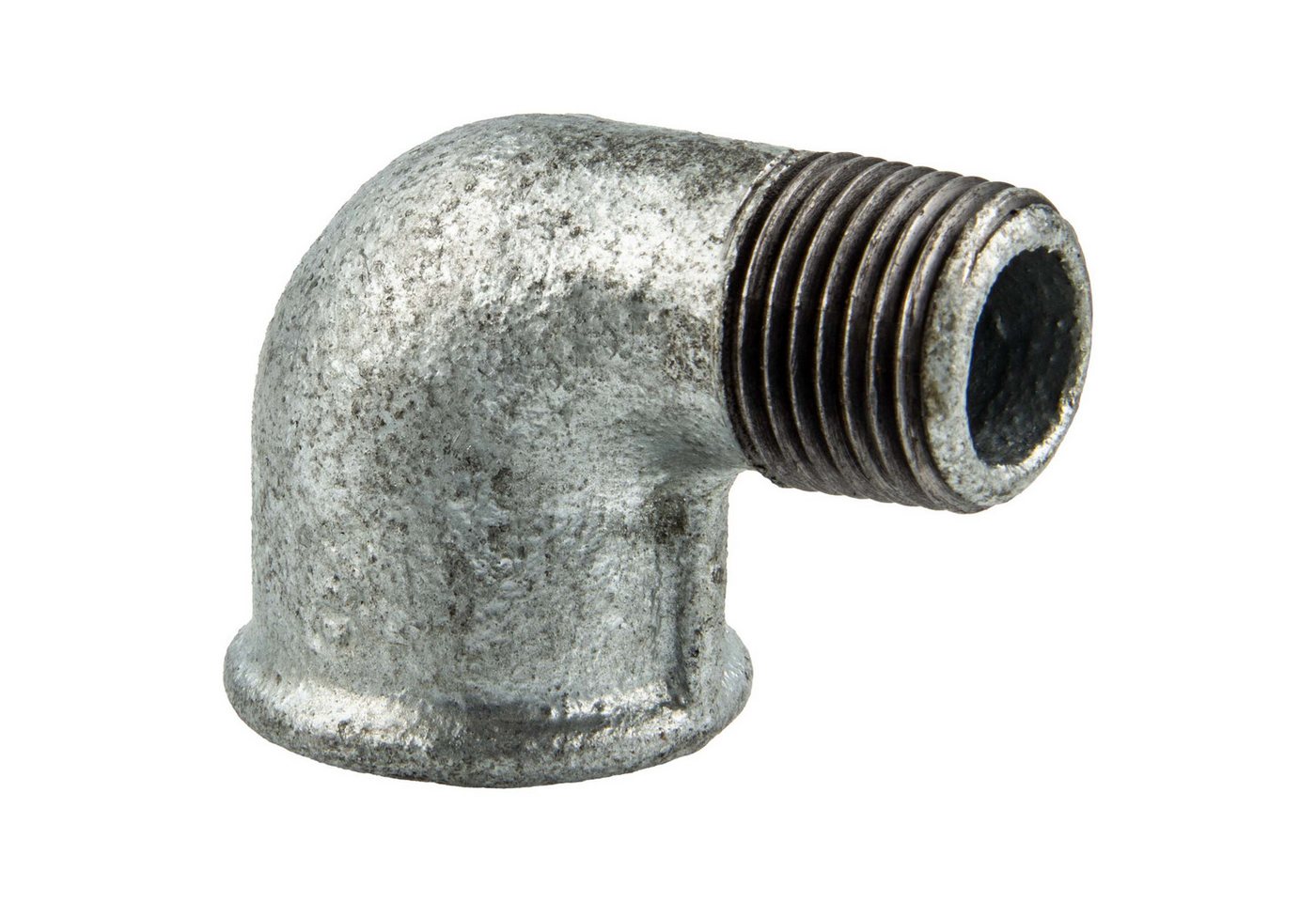 GEBO Gewindefitting Temperguss-Gewindefitting verzinkt Winkel 90°, 1/2 x 3/8 Zoll reduziert von GEBO