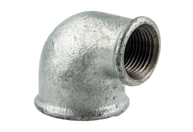 GEBO Gewindefitting Temperguss-Gewindefitting verzinkt Winkel 90° reduziert, 2 x 1 Zoll von GEBO