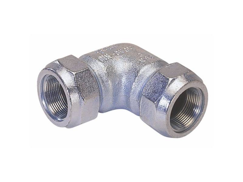 GEBO Gewindefitting Verbinder Typ WO, 90° Winkel für Stahlrohr Trinkwasser geeignet, Ø 21,3 mm x 21,3 mm (1/2 Zoll) von GEBO