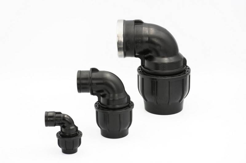 GEBO Steckfitting PE Rohr Winkel 20mm x 1/2 Zoll Innengewinde Rohrwinkel Verschraubung von GEBO