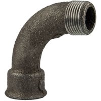 Gebo - Temperguss-Gewindefitting schwarz langer Bogen 90°, ig x ag 1/2 Zoll, Typ 1, dvgw von GEBO