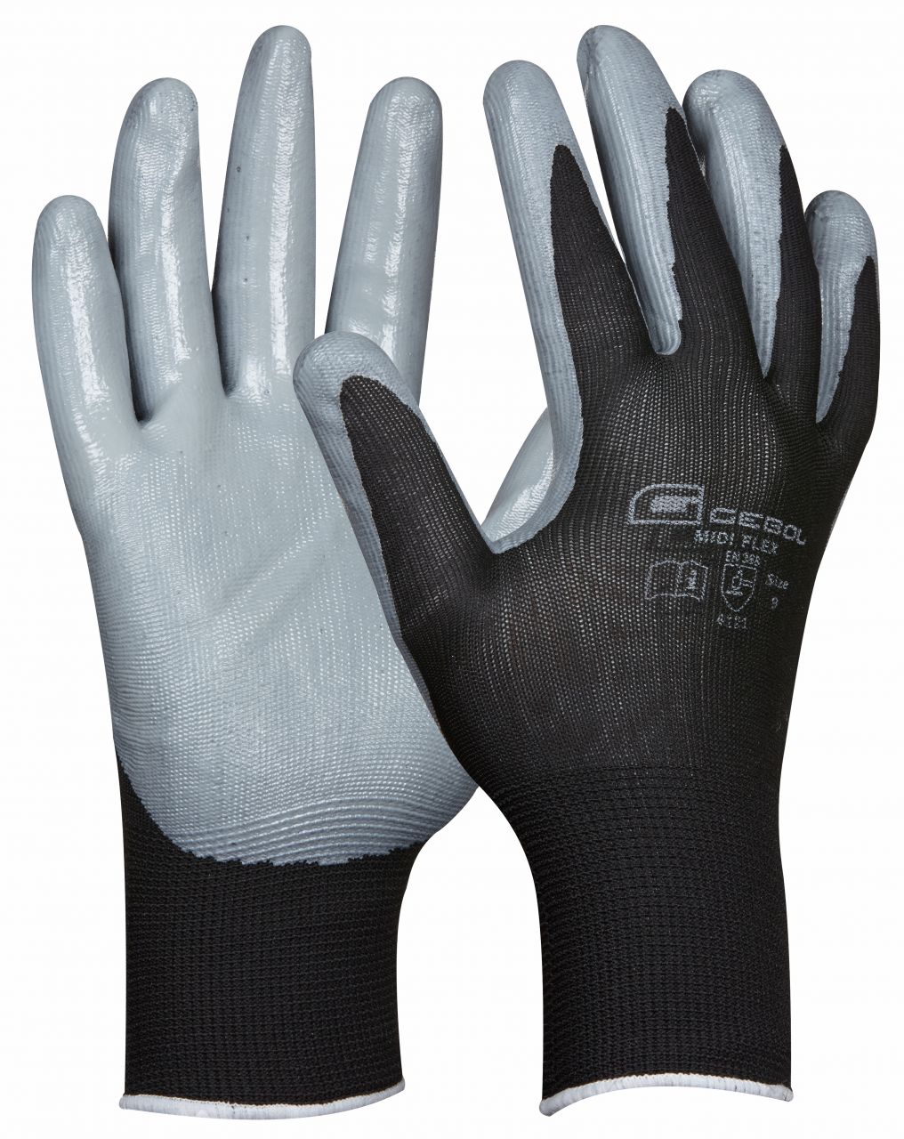 Gebol Handschuh Midi Flex schwarz-grau von GEBOL