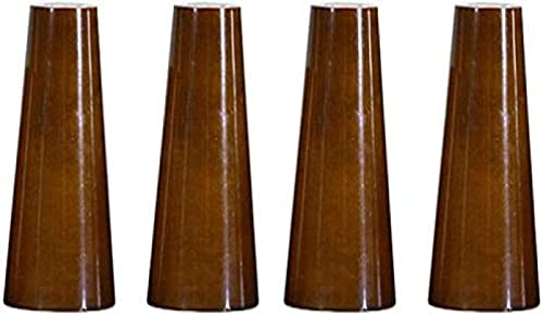 4 STÜCKE Holz Sofamöbel Möbelbeine, Kegel Material Stuhl Bett Schrank Teetisch TV Schrank Möbel Möbelbeine (8 cm / 10 cm / 12 cm / 15 cm / 18 cm / 20 cm, Schwarz ( Color : Walnut Color , Size : 8cm ) von GEBSKI