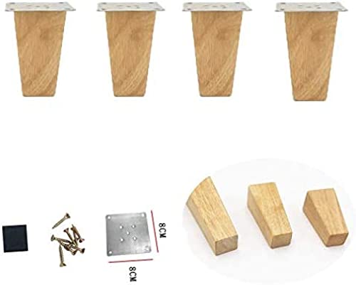 GEBSKI Massivholz, Tischmöbel, Möbelbeine, geeignet for TV-Bett, Esstisch, Stühle, Hocker, Schränke, mit Zubehör, Holzfarbe, 15 cm (Size : 10cm) von GEBSKI