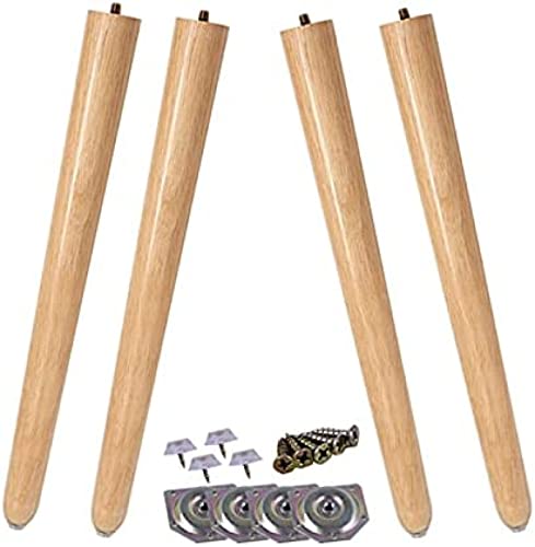 GEBSKI Möbelbeine for Tischmöbel, konisches Holz mit M8-Schraube, for Sofa, Couch, Stuhl, Beistelltisch, Möbelbeine for Schreibtischschränke (Color : Wood Color, Size : 16 inches) von GEBSKI