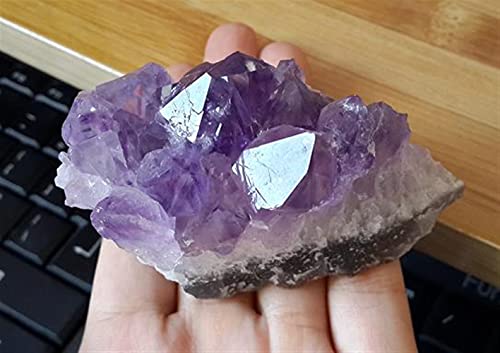 GEBSKI Natürlicher Amethyst Quarz Kristall Edelstein ReikiCrystal Cluster Exemplar Heimdekoration Madagaskar (Größe: 100-130g) von GEBSKI