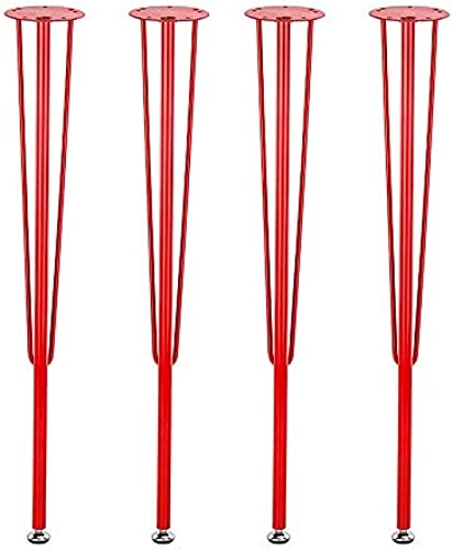 GEBSKI Schwarz/Weiß/Rot/Silber DIY Ständer Tisch Möbelbeine Computertisch Esstisch Tisch Möbelbeine Höhe 71,5 cm Stuhl Möbelbeine Zubehör, (Color : Red) von GEBSKI