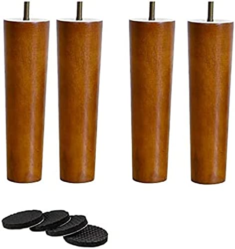 GEBSKI Set mit 4 Holz-, Massivholz-Sofamöbelbeinen mit M8-Nussfarbe-Schraube, for Kleiderschrank, Stuhl, Sofa, Kommode, Bettmöbelmöbelbeine, Couchtisch, Hardware-Zubehör, 7 Zoll (Size : 3.1inch) von GEBSKI