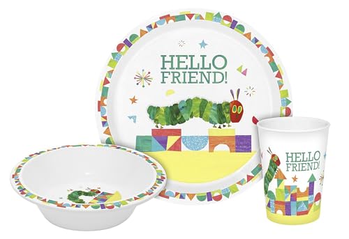 GEDA LABELS Kindergeschirr Raupe Nimmersatt Hello Friend 3-teilig Bunt Tierdruck Kindertischgeschirr-Set GEDA LABELS Kindergeschirr Raupe Nimmersatt Hello Friend 3-teilig Bunt Tierdruck Kindertischgeschirr-Set von GEDA LABELS