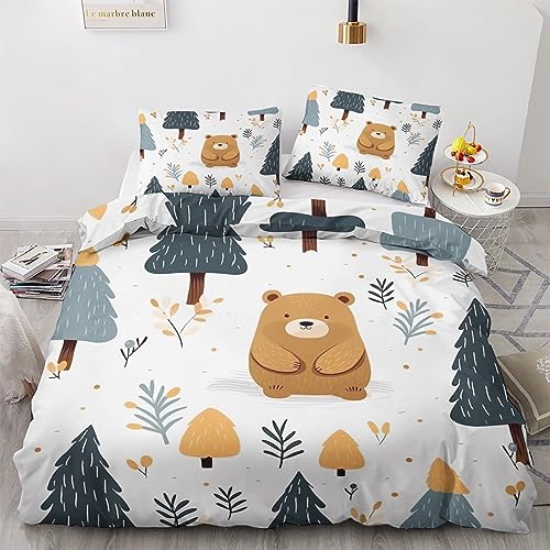 GEDAEUBA Bettwäsche 135x200 Bär - Kinder Waldtiere Bettbezug 135 x 200 2er Set, Wendebettwäsche und Kissenbezug 80x80, Weiche & Angenehme & Atmungsaktive Mikrofaser Bettwäsche-Sets mit Reißverschluss GEDAEUBA Bettwäsche 135x200 Bär - Kinder Waldtiere Bettbezug 135 x 200 2er Set, Wendebettwäsche und Kissenbezug 80x80, Weiche & Angenehme & Atmungsaktive Mikrofaser Bettwäsche-Sets mit Reißverschluss von GEDAEUBA