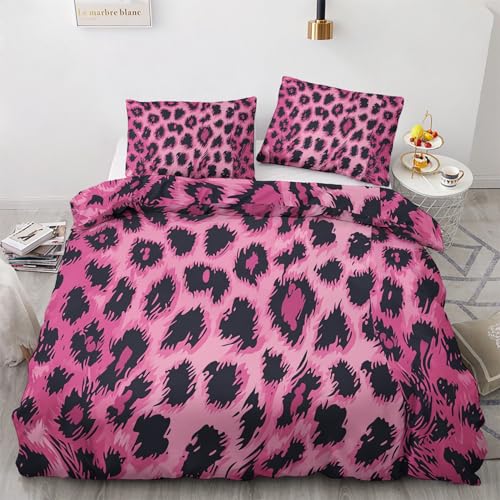 GEDAEUBA Bettwäsche 135x200 Hot Pink Leopardenmuster - Gepard Bettbezug 135 x 200 2er Set, Wendebettwäsche und Kissenbezug 80x80, Weiche & Angenehme Mikrofaser Bettwäsche-Sets mit Reißverschluss GEDAEUBA Bettwäsche 135x200 Hot Pink Leopardenmuster - Gepard Bettbezug 135 x 200 2er Set, Wendebettwäsche und Kissenbezug 80x80, Weiche & Angenehme Mikrofaser Bettwäsche-Sets mit Reißverschluss von GEDAEUBA